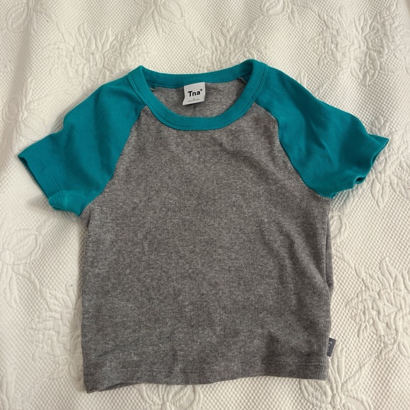 TNA Tops - TNA Gray and Blue Short Sleeve Tee